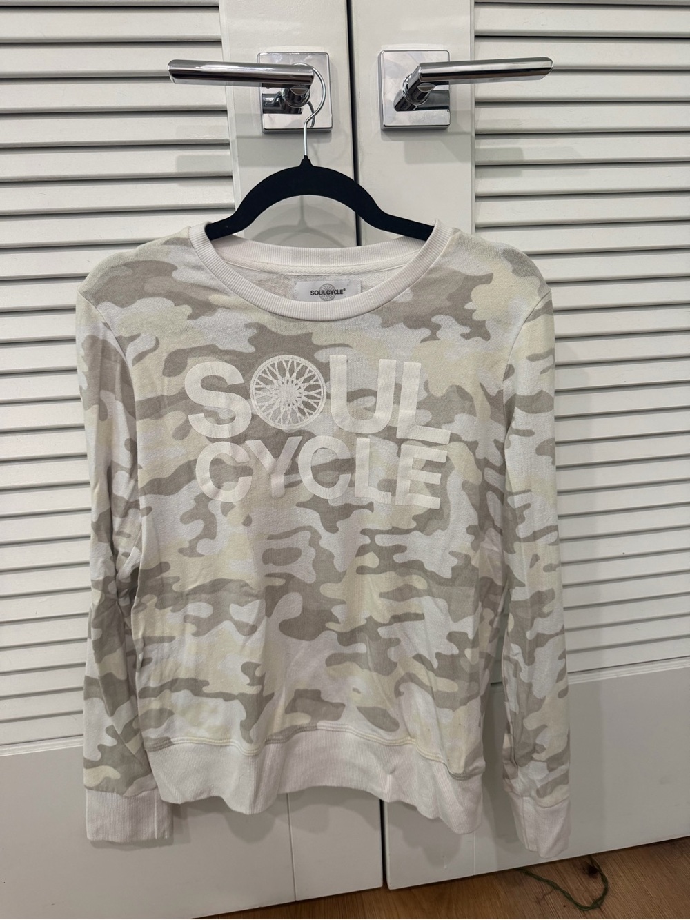 SoulCycle Neutral Camo Logo Crewneck - White & Beige